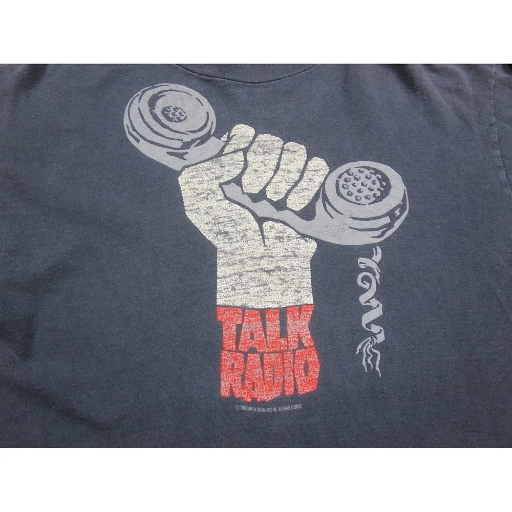 Vintage Movie Promo T Shirt Size (XL) Oliver Stone 1980's Talk Radio Long Sleeve